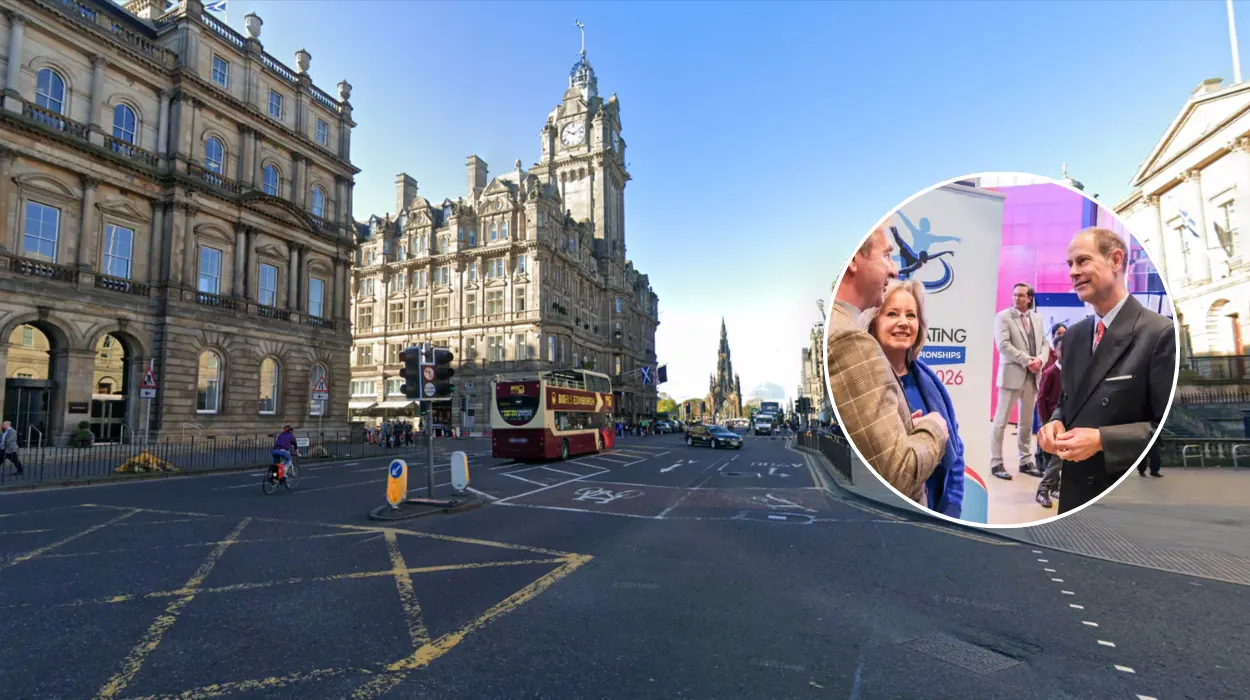 Duke of Edinburgh Prince Edward meets skating stars in Sheffield