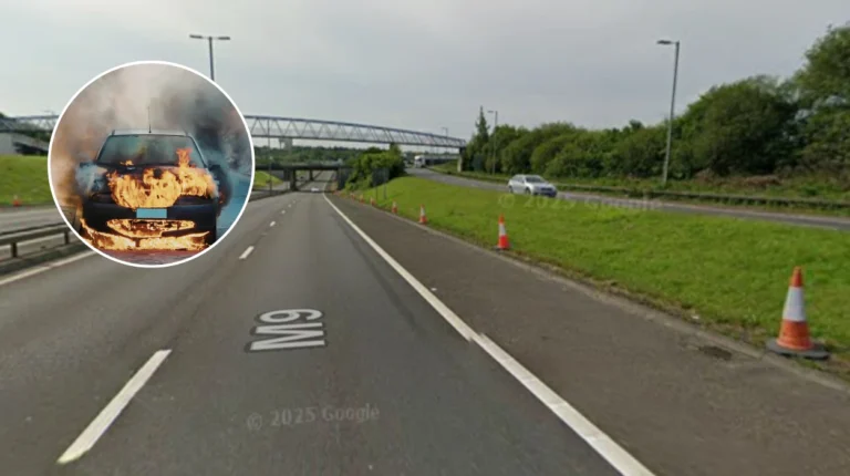 Edinburgh Driver Rushed to Hospital After Car Crashes and Bursts into Flames