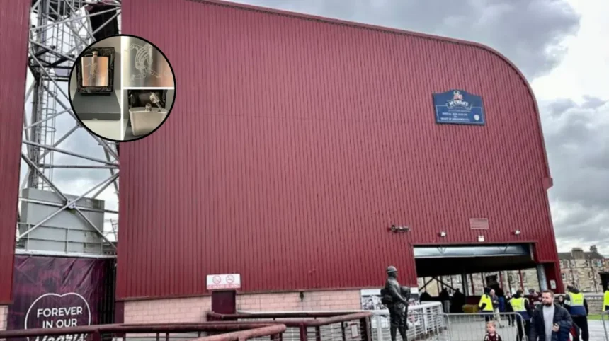 Hearts FC Hip Flask Gift Set with Enamel Badge Edinburgh 2026