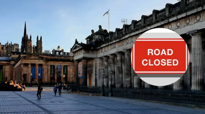 West Princes Street closure Debenhams fire disrupts festival